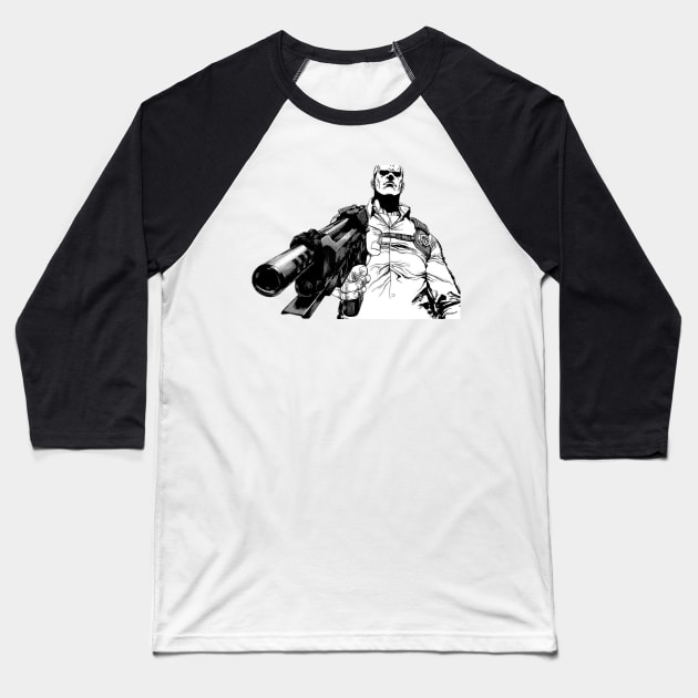 Wallman - Jirou The Hitman Baseball T-Shirt by BadassManga